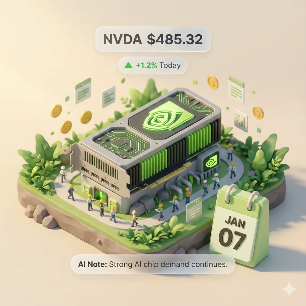Инфографика NVIDIA, рост акций, спрос на AI чипы.