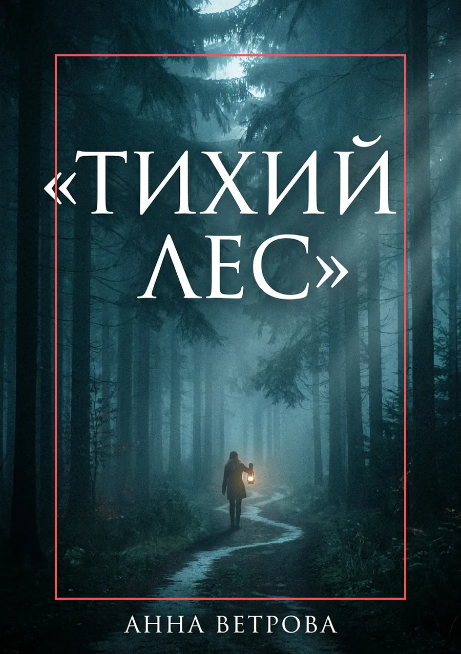 Обложка книги с красной рамкой безопасной зоны: имя автора внизу вышло за её границу