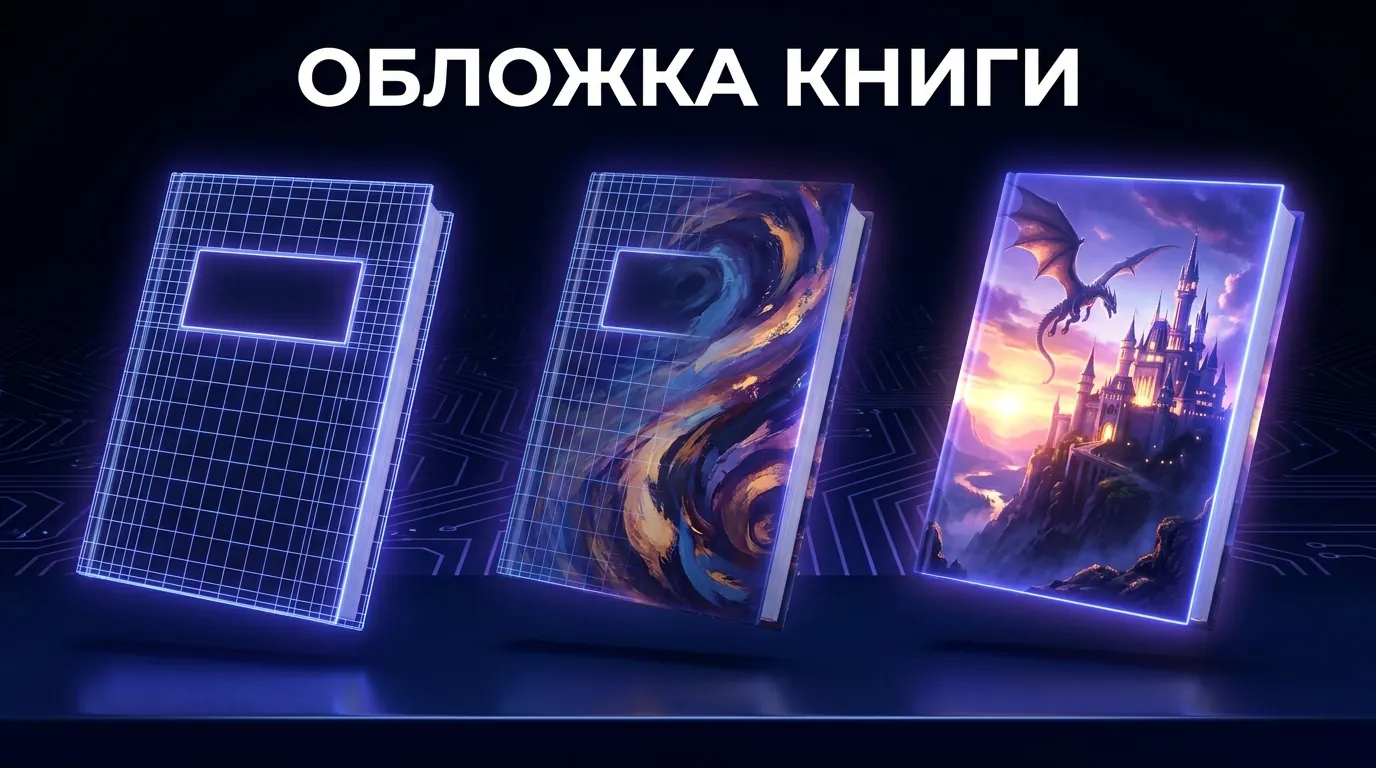 Изображение обложки книги с красной рамкой, обозначающей безопасную зону для текста, где имя автора выходит за её пределы.