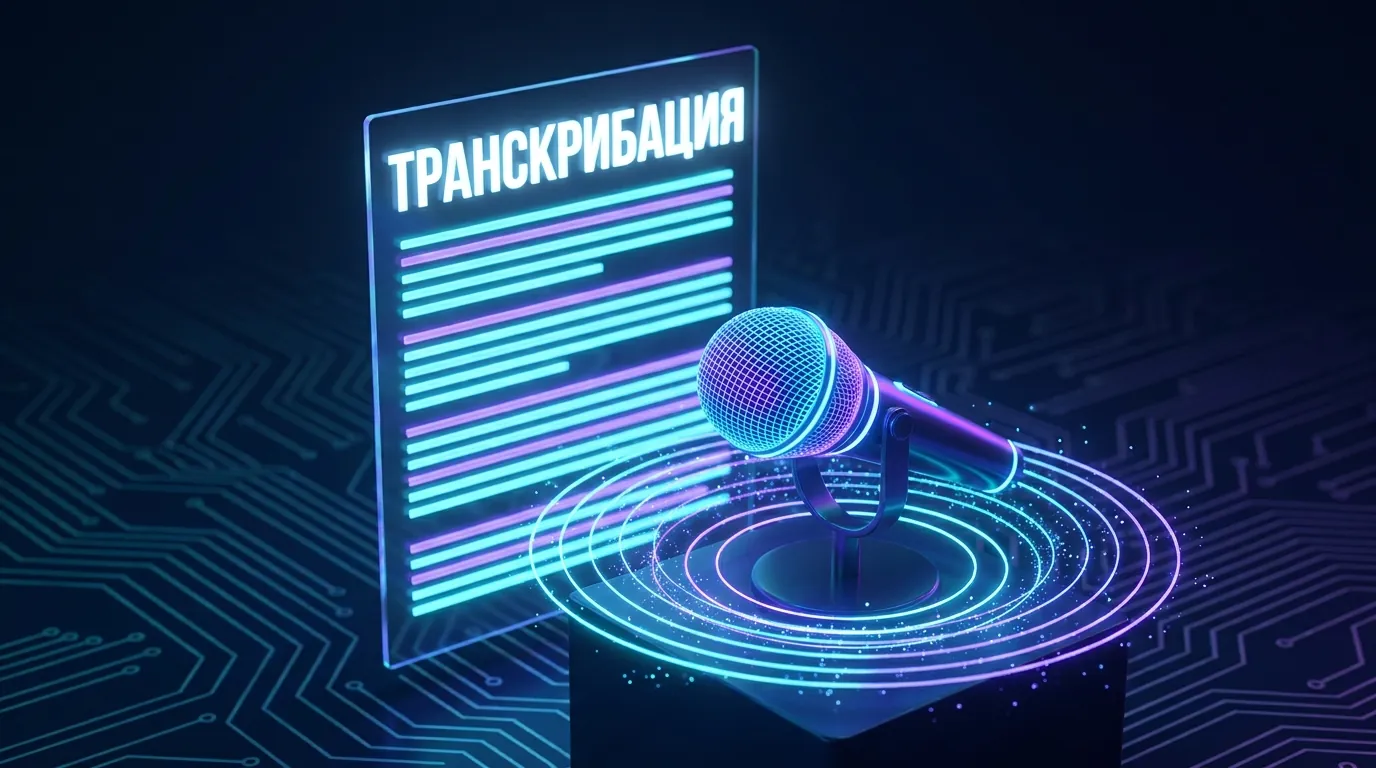 Микрофон в шумной комнате, где сигнал слабый и много помех, что затрудняет работу нейросети для транскрибации.
