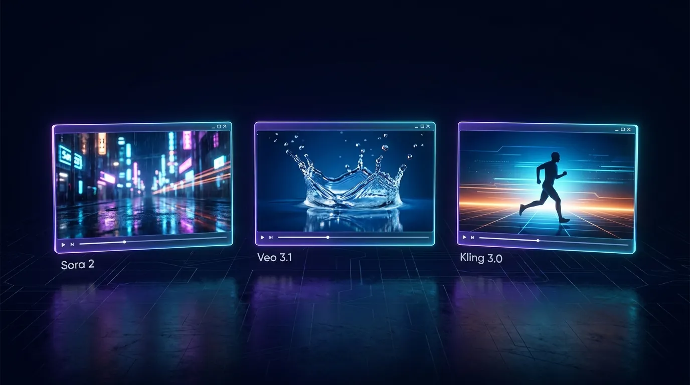 Сравнение видеомоделей Sora 2, Veo 3.1 и Kling 3.0 по длительности и формату