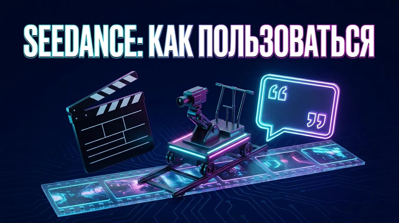 Камера, таймлайн видеокадров и реплика в кавычках как символы промпта для Seedance