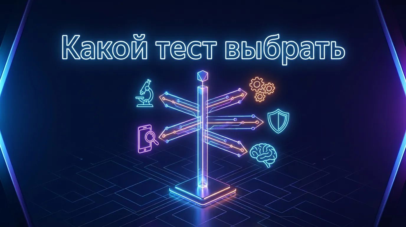 Таблица выбора теста личности под задачу: самопознание, командная динамика, тревожные симптомы или развлечение
