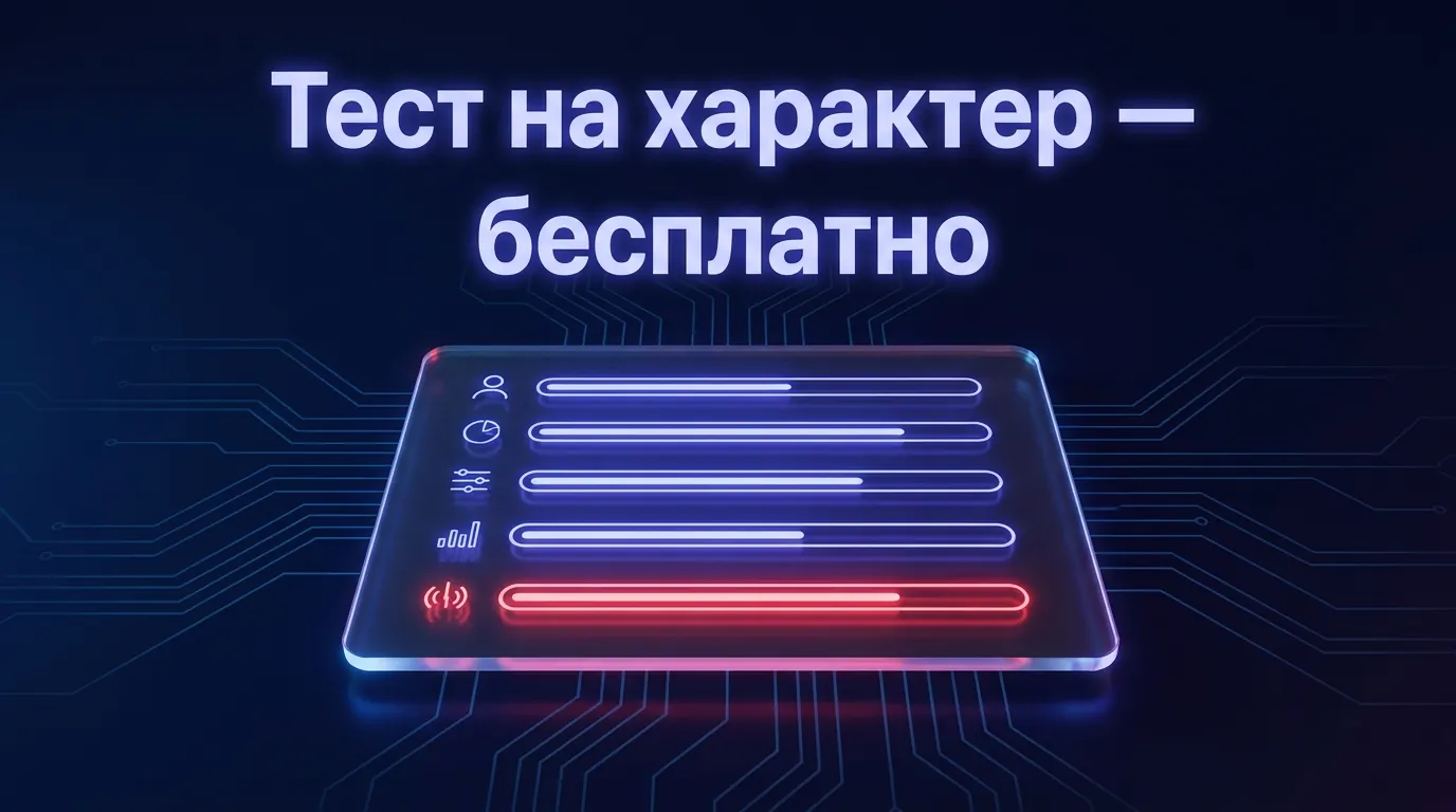 Обложка статьи: бесплатный тест на характер с диаграммой из пяти шкал